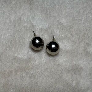 silver ball earrings
